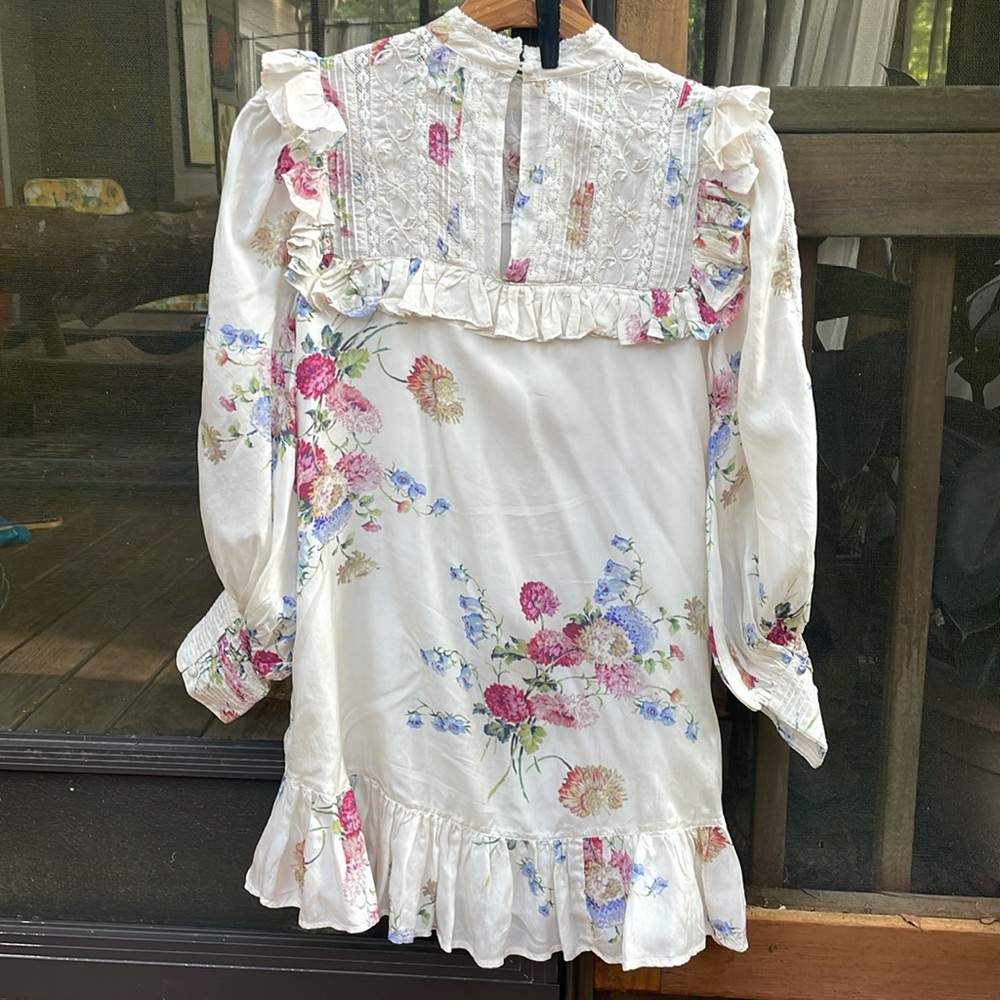 Floral Lace Ruffle Mini Dress - Picture 7 of 11